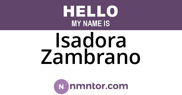 Isadora Zambrano