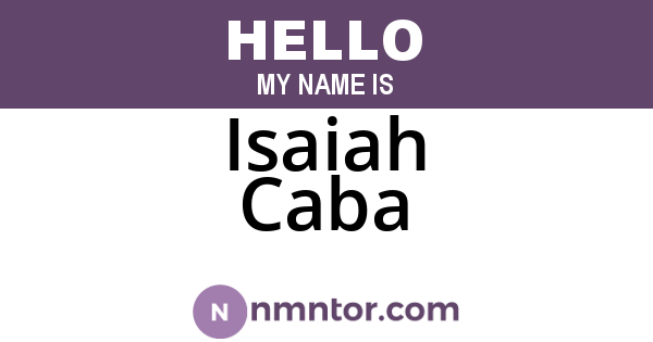 Isaiah Caba