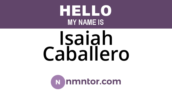 Isaiah Caballero
