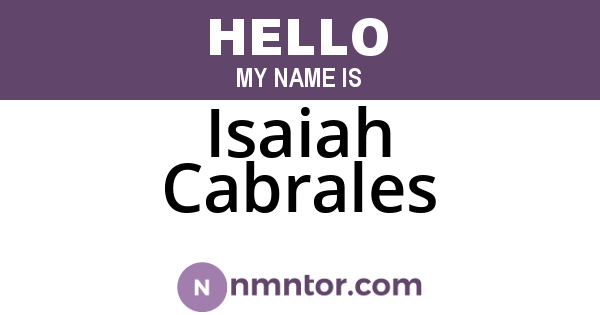 Isaiah Cabrales