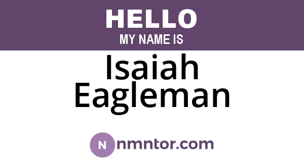 Isaiah Eagleman