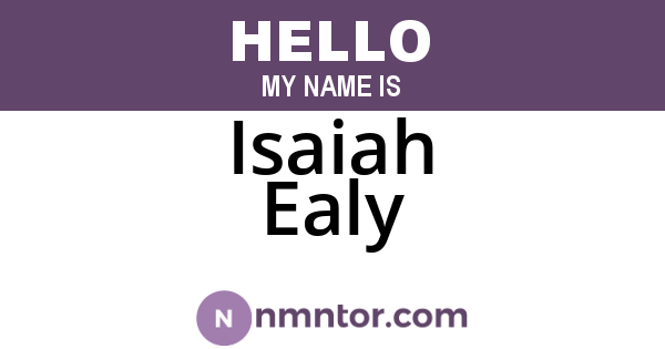 Isaiah Ealy