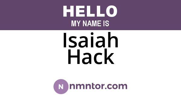 Isaiah Hack