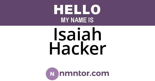 Isaiah Hacker