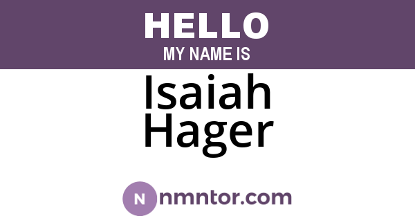 Isaiah Hager
