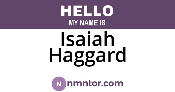 Isaiah Haggard