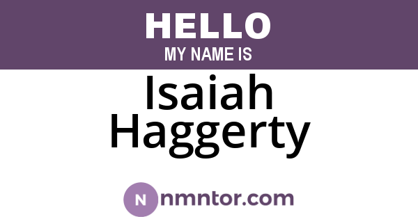 Isaiah Haggerty