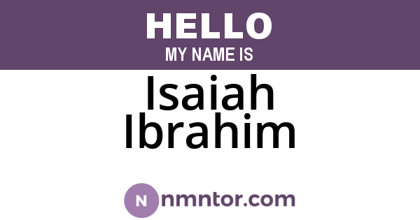 Isaiah Ibrahim