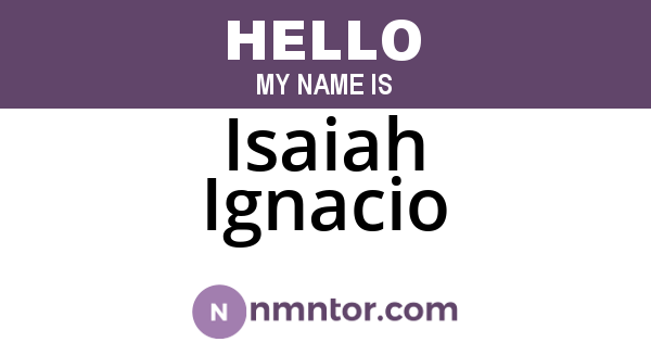 Isaiah Ignacio