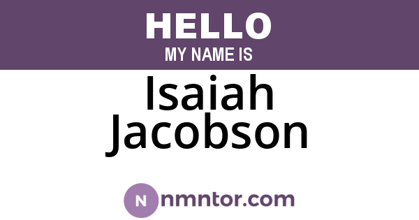 Isaiah Jacobson