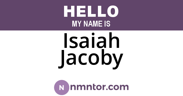 Isaiah Jacoby