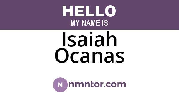 Isaiah Ocanas
