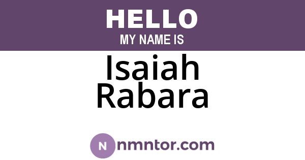 Isaiah Rabara
