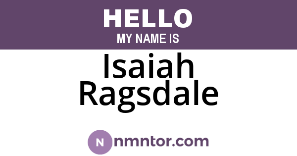 Isaiah Ragsdale