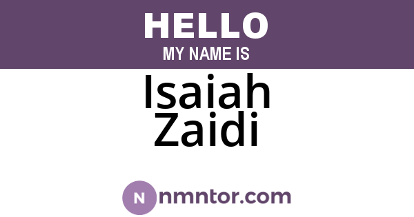 Isaiah Zaidi