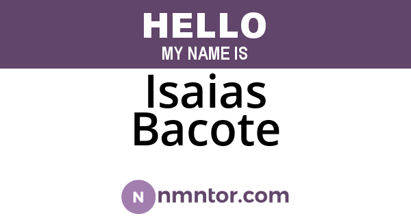 Isaias Bacote