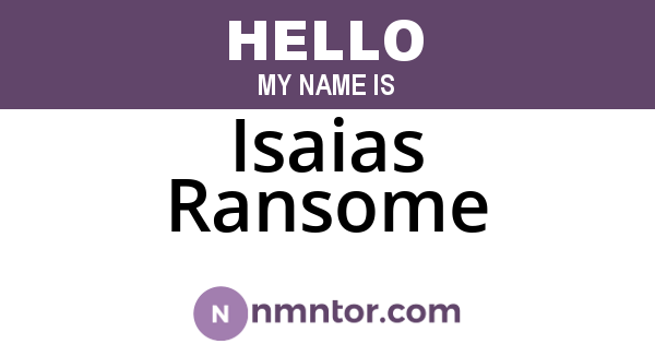 Isaias Ransome