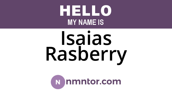 Isaias Rasberry