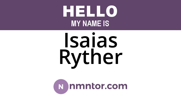 Isaias Ryther
