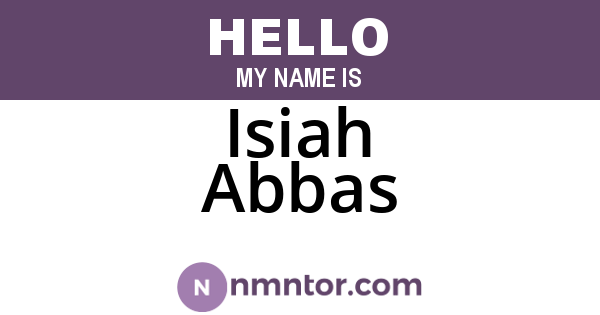 Isiah Abbas