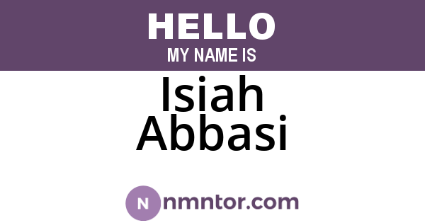Isiah Abbasi