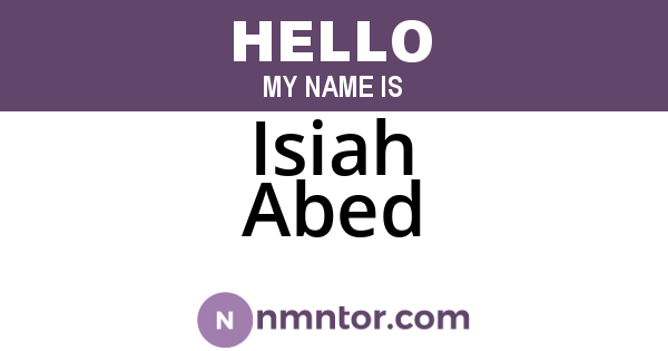 Isiah Abed