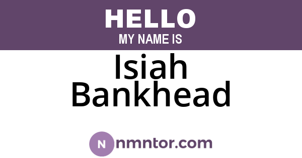 Isiah Bankhead