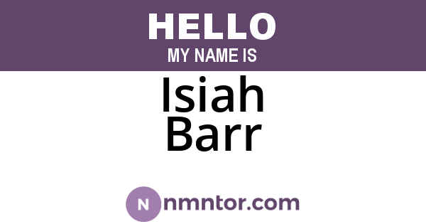 Isiah Barr