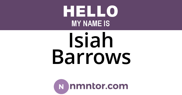 Isiah Barrows