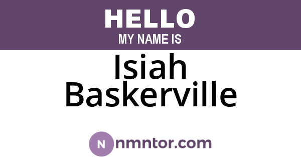 Isiah Baskerville