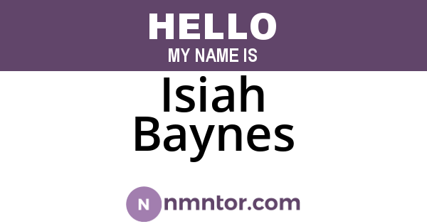 Isiah Baynes