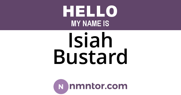 Isiah Bustard