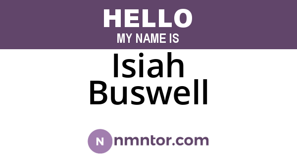 Isiah Buswell