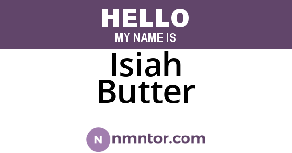 Isiah Butter