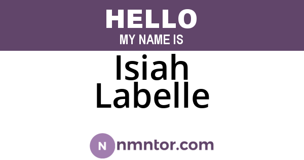Isiah Labelle