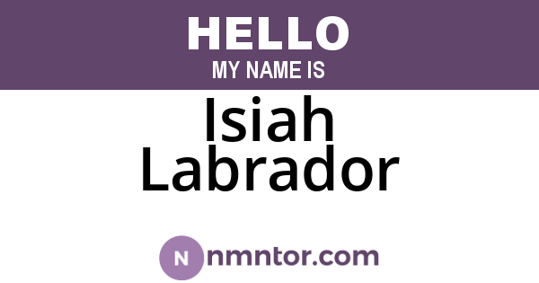 Isiah Labrador
