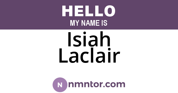 Isiah Laclair