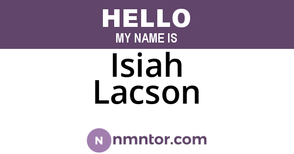 Isiah Lacson