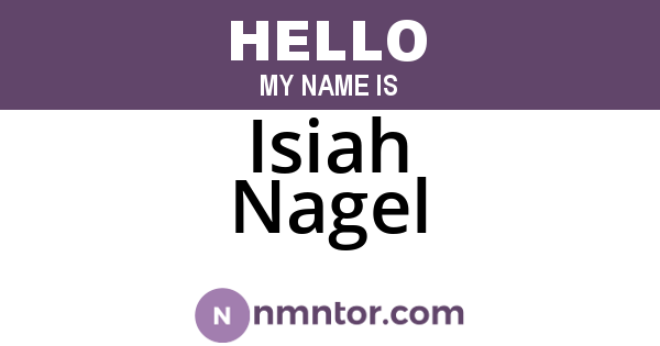 Isiah Nagel