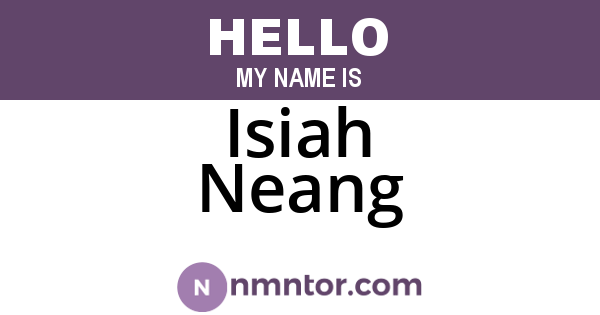 Isiah Neang