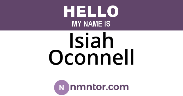 Isiah Oconnell