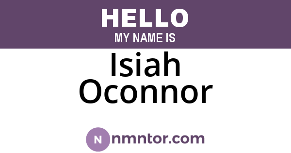 Isiah Oconnor