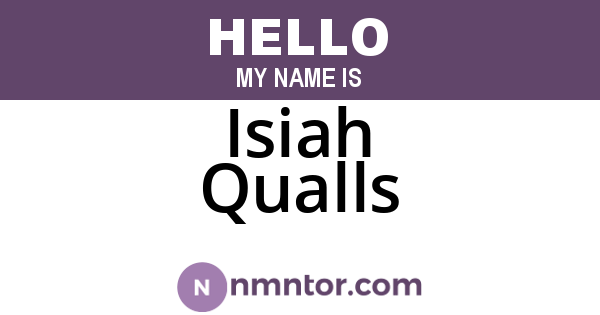 Isiah Qualls