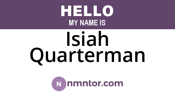 Isiah Quarterman