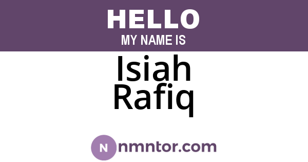 Isiah Rafiq