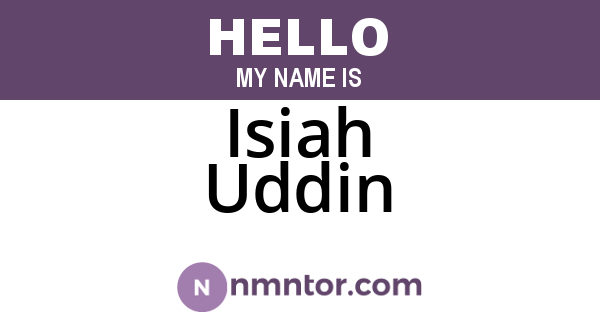 Isiah Uddin