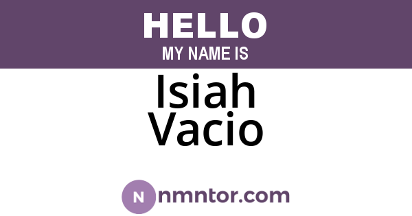 Isiah Vacio