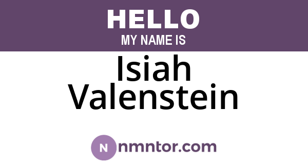Isiah Valenstein