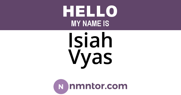 Isiah Vyas
