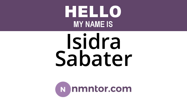Isidra Sabater